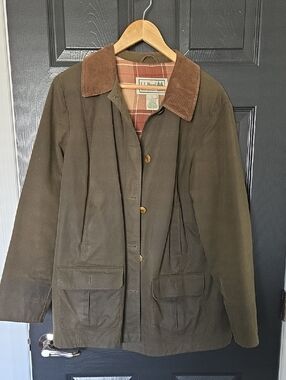 Women's L.L. Bean Olive Green Waxed Cotton Utility Jacket